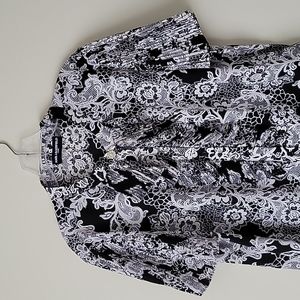 Karl Lagerfeld Women's Black and White Blouse- Size XL- New!